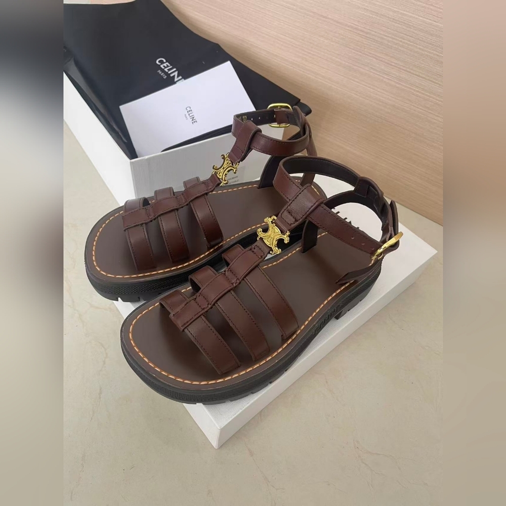 Celine Triomphe leather sandal